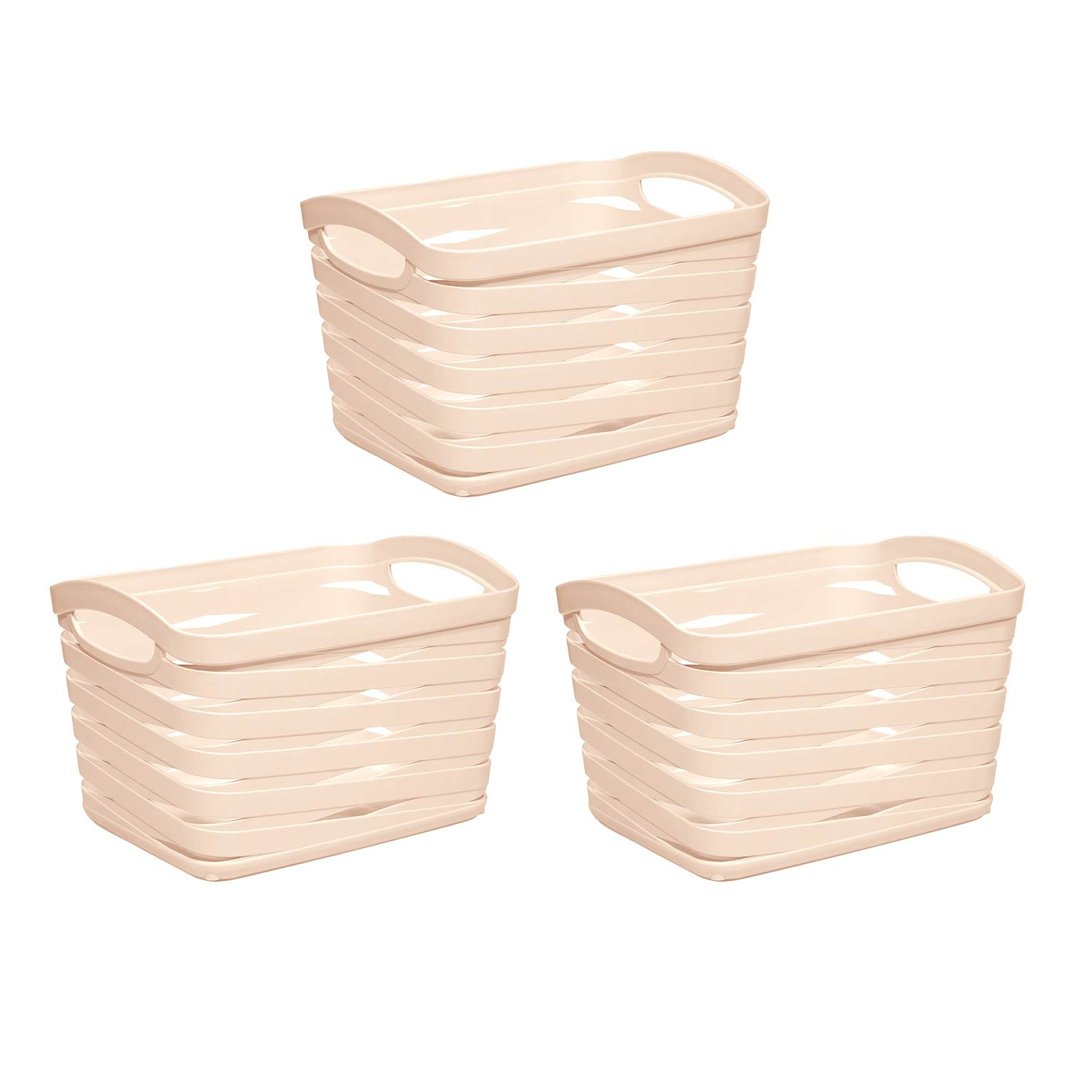 Kit 3 Cestas Medianas Rectangulares 1,5 Litros 7house Ordenación Baño 1